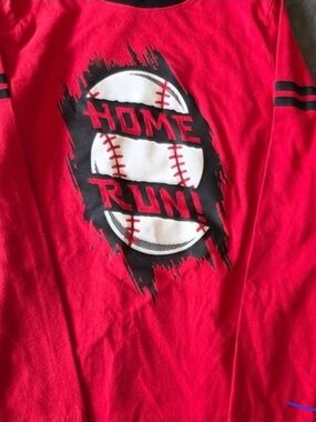 jumping beans Red & Black "Home Run" Baseball Long Sleeve Tee